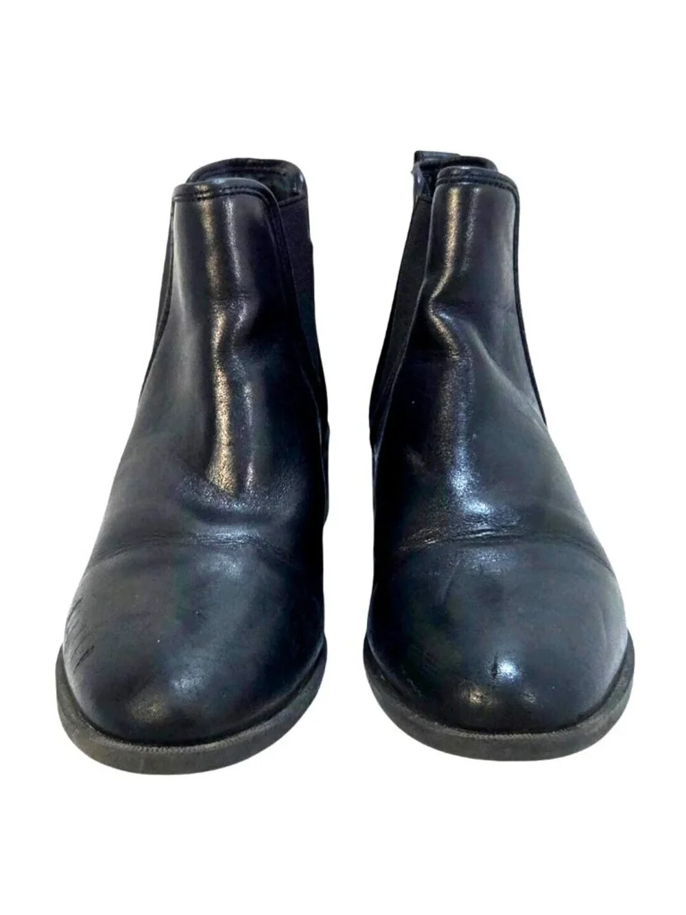 Steve Madden Black Chelsea Boots Leather Upper Size 8M Women’s